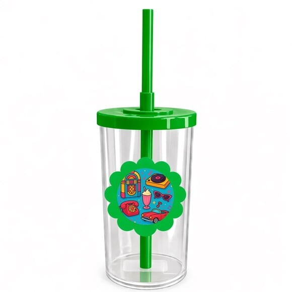Copo Short Drink Flor Personalizado Anos 50
