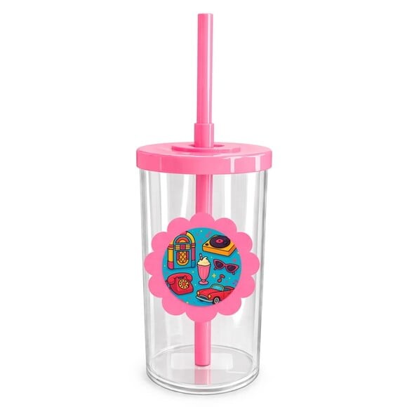 Copo Short Drink Flor Personalizado Anos 50