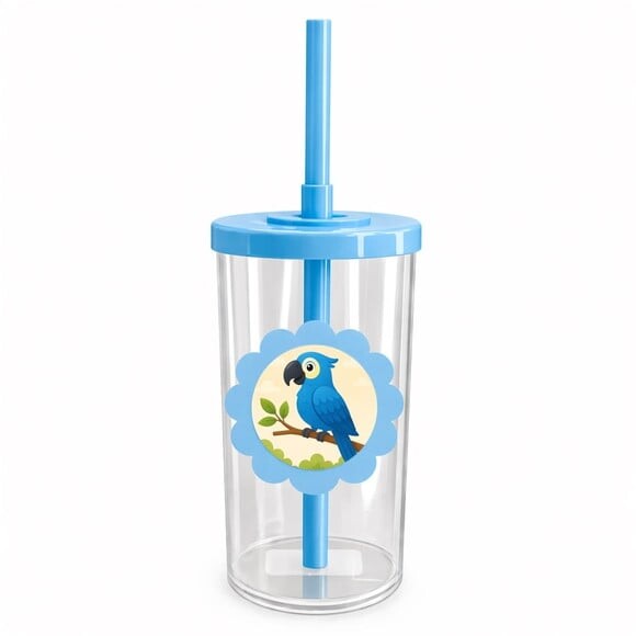 Copo Short Drink Flor Personalizado Arara Azul