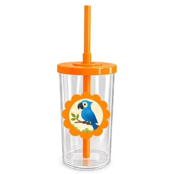 Copo Short Drink Flor Personalizado Arara Azul