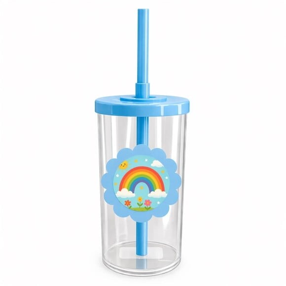 Copo Short Drink Flor Personalizado Arco-íris