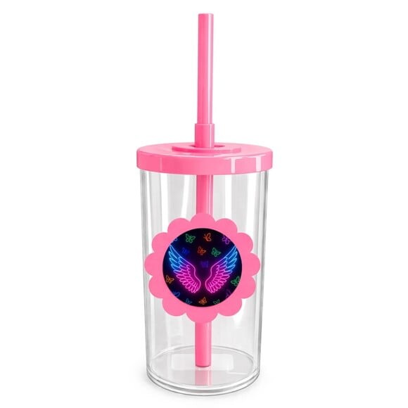 Copo Short Drink Flor Personalizado Asas Neon