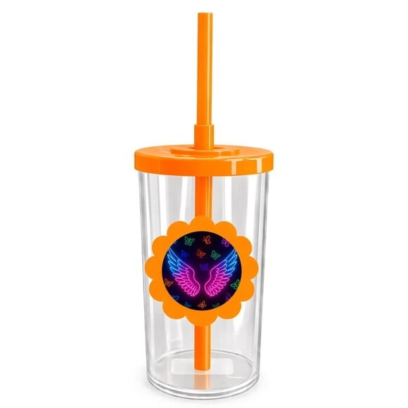 Copo Short Drink Flor Personalizado Asas Neon