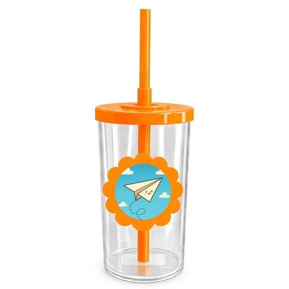 Copo Short Drink Flor Personalizado Aviãozinho de Papel