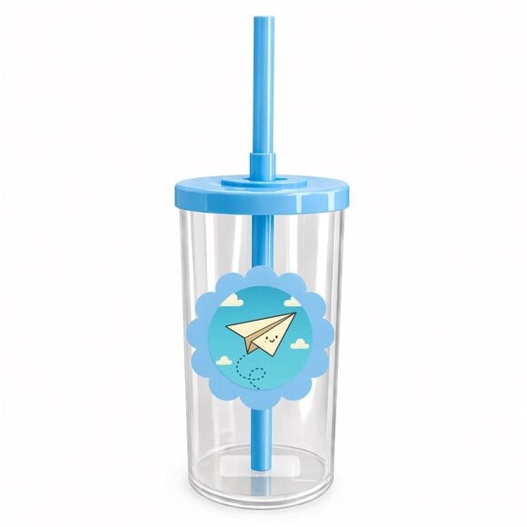 Copo Short Drink Flor Personalizado Aviãozinho de Papel