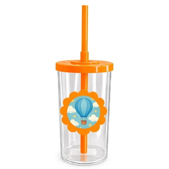 Copo Short Drink Flor Personalizado Balão de Ar Azul
