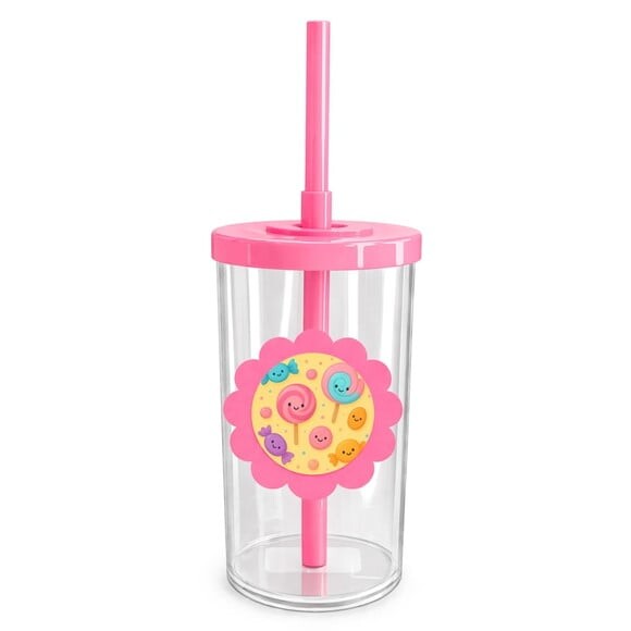Copo Short Drink Flor Personalizado Balas e Pirulitos