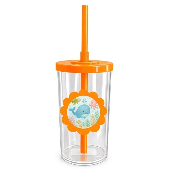 Copo Short Drink Flor Personalizado Baleia Aquarela