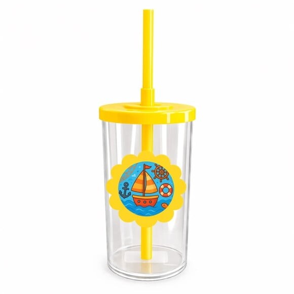Copo Short Drink Flor Personalizado Barquinho