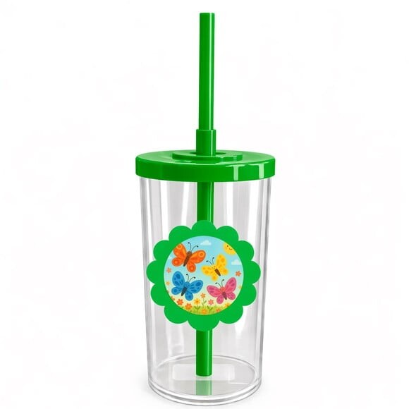 Copo Short Drink Flor Personalizado Borboletas