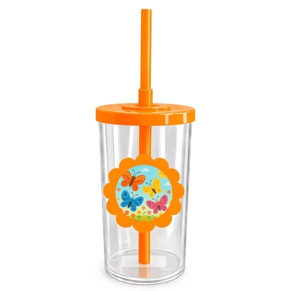 Copo Short Drink Flor Personalizado Borboletas
