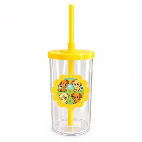 Copo Short Drink Flor Personalizado Cachorrinhos Baby