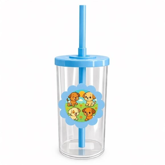 Copo Short Drink Flor Personalizado Cachorrinhos Baby