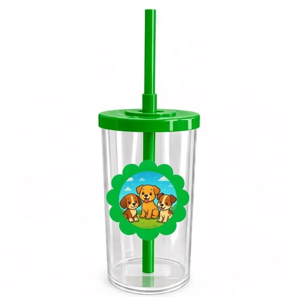 Copo Short Drink Flor Personalizado Cachorrinhos