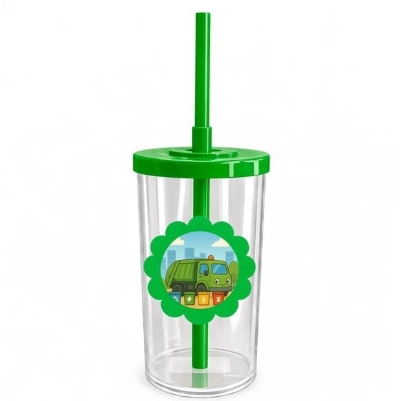 Copo Short Drink Flor Personalizado Caminhão de Lixo