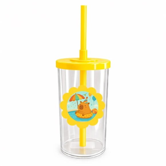 Copo Short Drink Flor Personalizado Capivara Pool Party