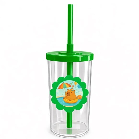 Copo Short Drink Flor Personalizado Capivara Pool Party