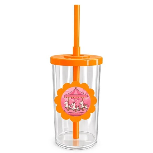 Copo Short Drink Flor Personalizado Carrossel Rosa