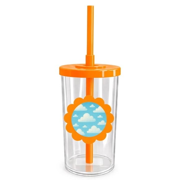 Copo Short Drink Flor Personalizado Céu Azul
