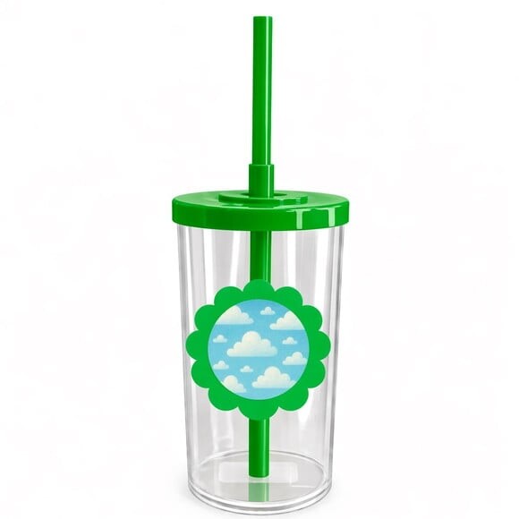 Copo Short Drink Flor Personalizado Céu Azul