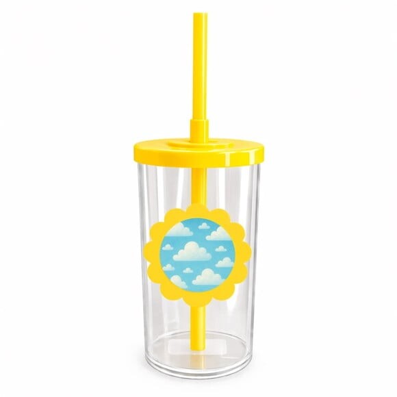 Copo Short Drink Flor Personalizado Céu Azul