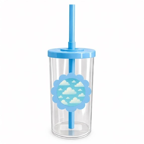 Copo Short Drink Flor Personalizado Céu Azul