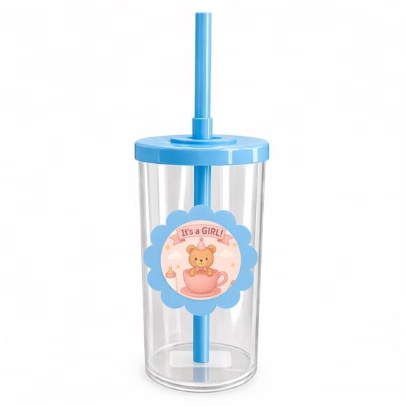 Copo Short Drink Flor Personalizado Chá de Bebê Menina