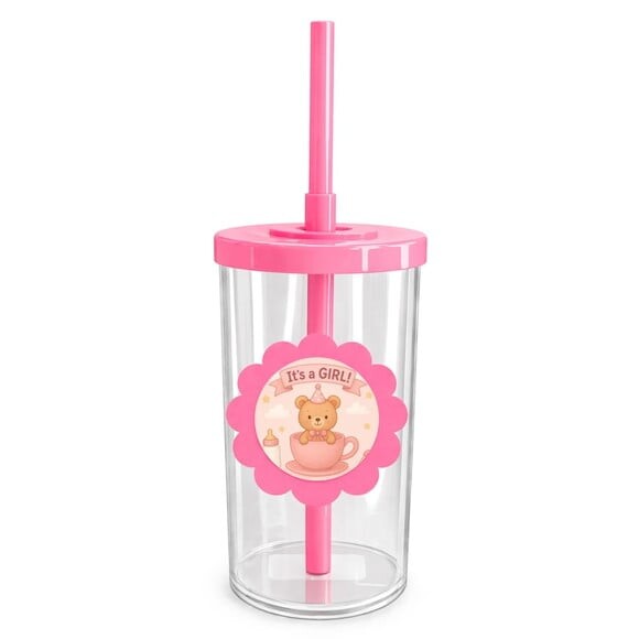 Copo Short Drink Flor Personalizado Chá de Bebê Menina
