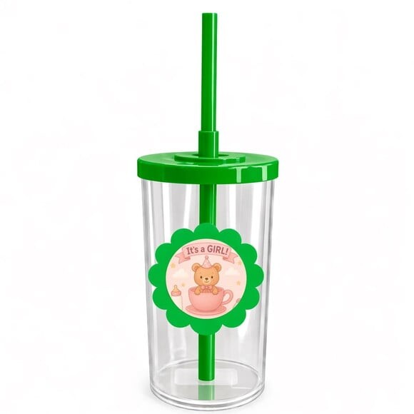 Copo Short Drink Flor Personalizado Chá de Bebê Menina
