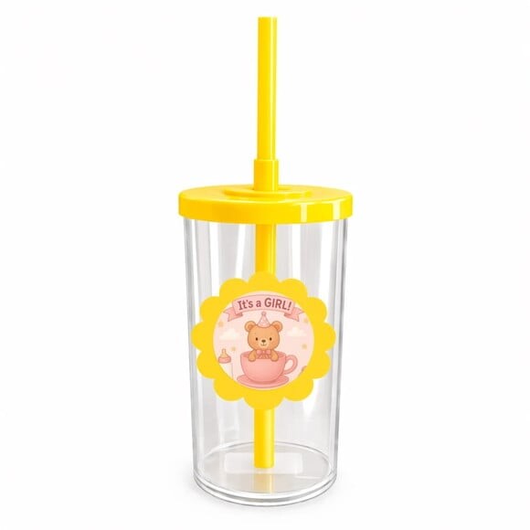 Copo Short Drink Flor Personalizado Chá de Bebê Menina