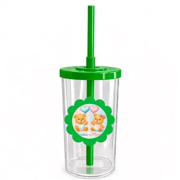 Copo Short Drink Flor Personalizado Chá de Revelação