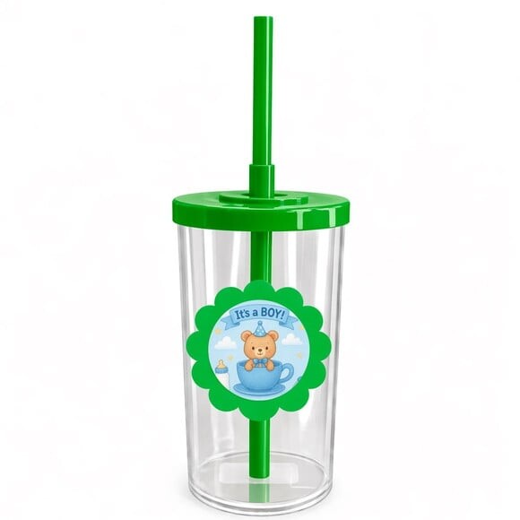 Copo Short Drink Flor Personalizado Chá de Bebê Menino