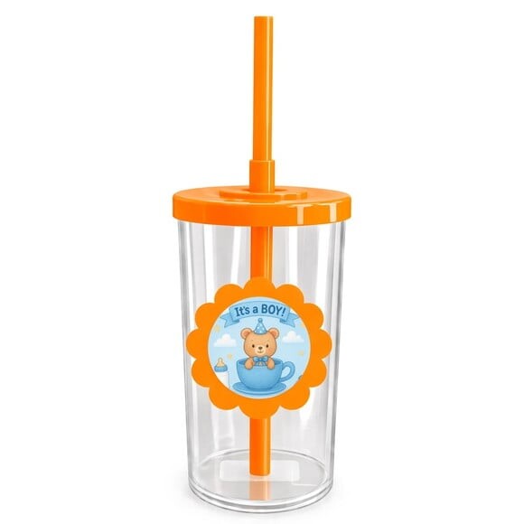 Copo Short Drink Flor Personalizado Chá de Bebê Menino