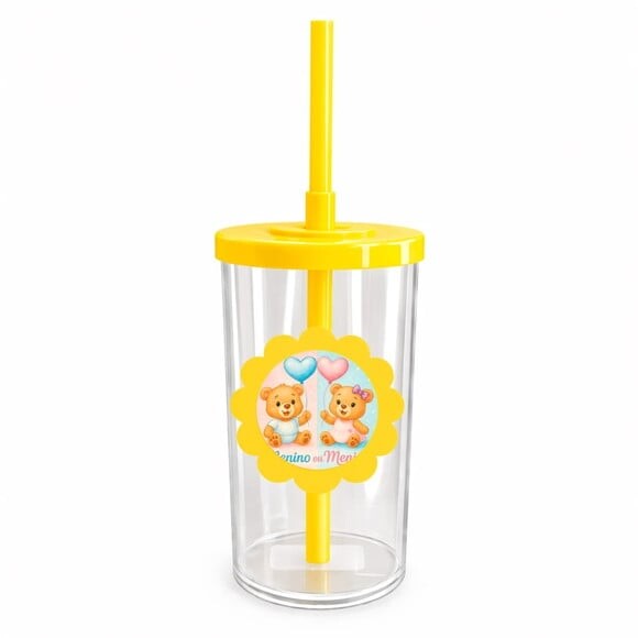 Copo Short Drink Flor Personalizado Chá de Revelação