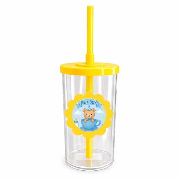 Copo Short Drink Flor Personalizado Chá de Bebê Menino