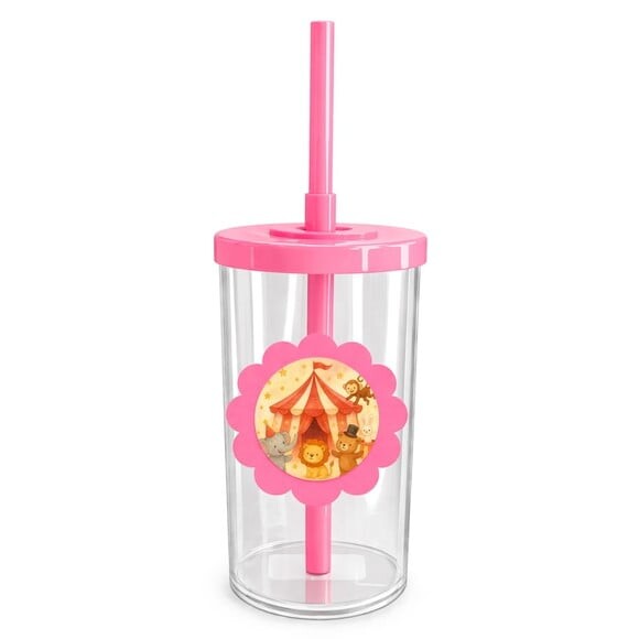 Copo Short Drink Flor Personalizado Circo Aquarela