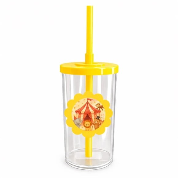 Copo Short Drink Flor Personalizado Circo Aquarela