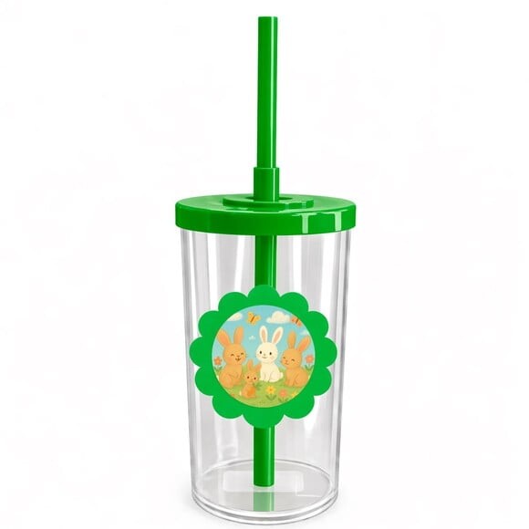 Copo Short Drink Flor Personalizado Coelhinhos