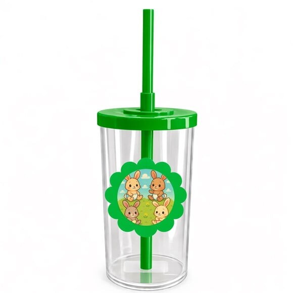 Copo Short Drink Flor Personalizado Coelhinhos Baby