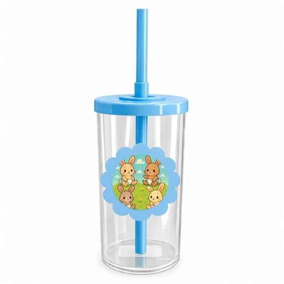 Copo Short Drink Flor Personalizado Coelhinhos Baby
