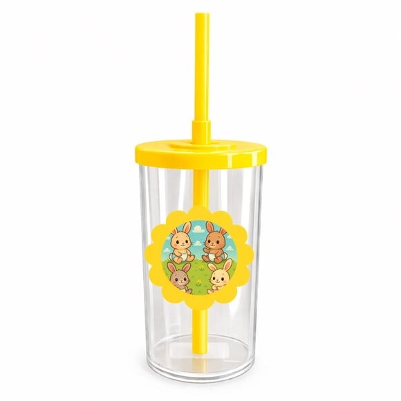 Copo Short Drink Flor Personalizado Coelhinhos Baby
