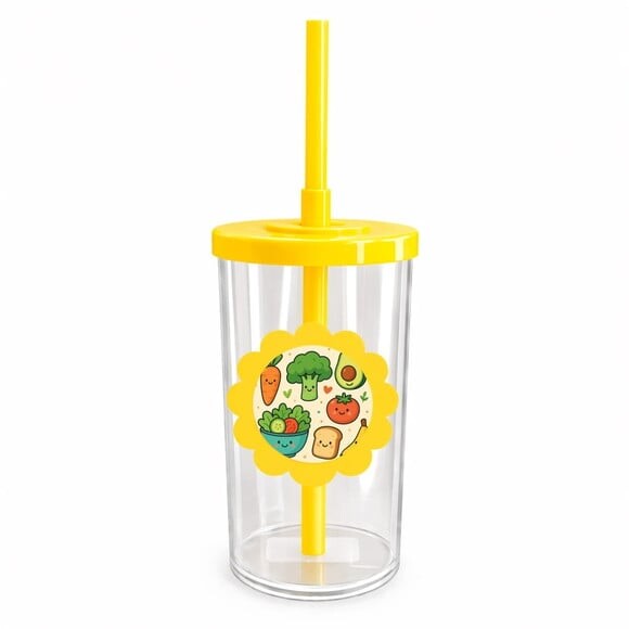 Copo Short Drink Flor Personalizado Comidinhas Saudáveis