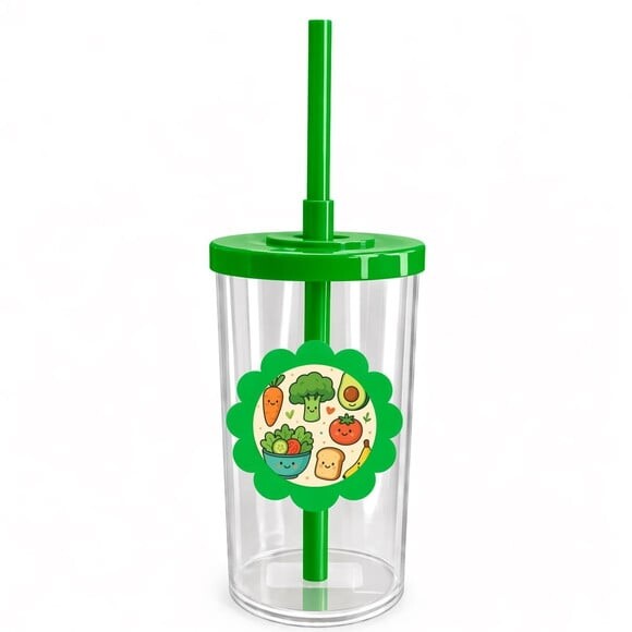 Copo Short Drink Flor Personalizado Comidinhas Saudáveis