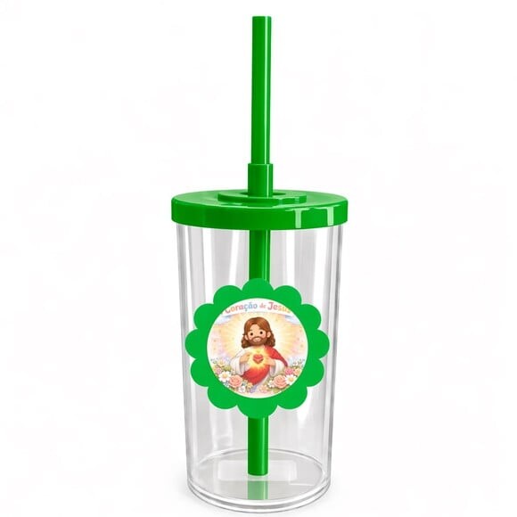 Copo Short Drink Flor Personalizado Coração de Jesus