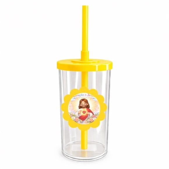 Copo Short Drink Flor Personalizado Coração de Jesus