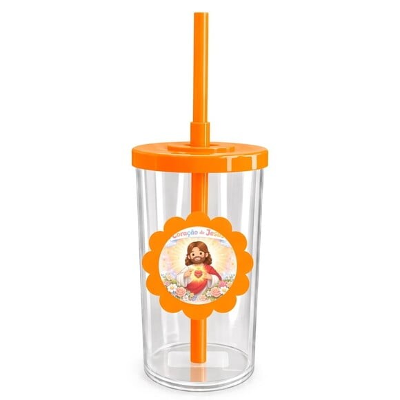 Copo Short Drink Flor Personalizado Coração de Jesus