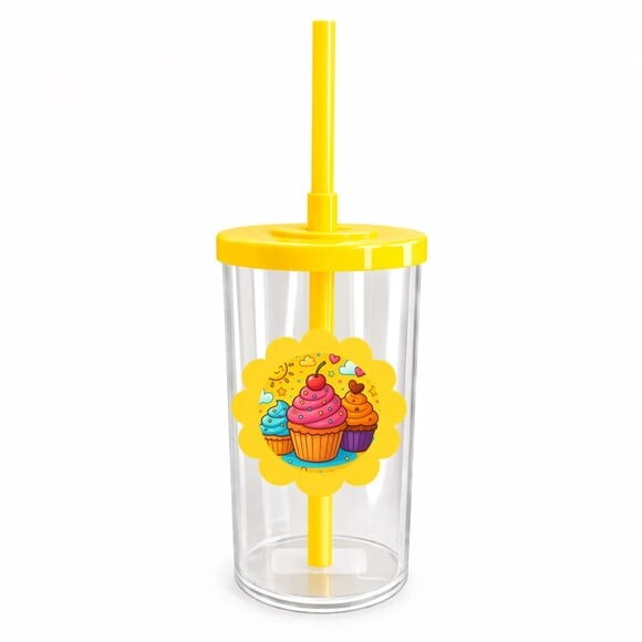 Copo Short Drink Flor Personalizado Cupcakes