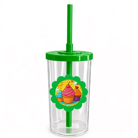 Copo Short Drink Flor Personalizado Cupcakes