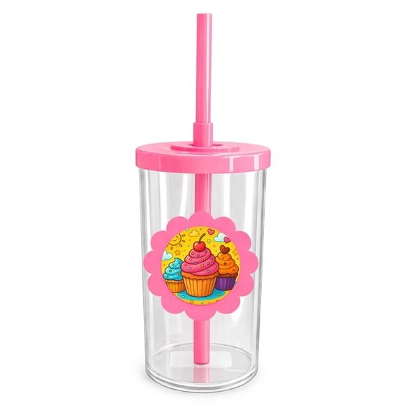 Copo Short Drink Flor Personalizado Cupcakes