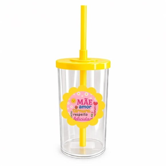 Copo Short Drink Flor Personalizado Dia das Mães